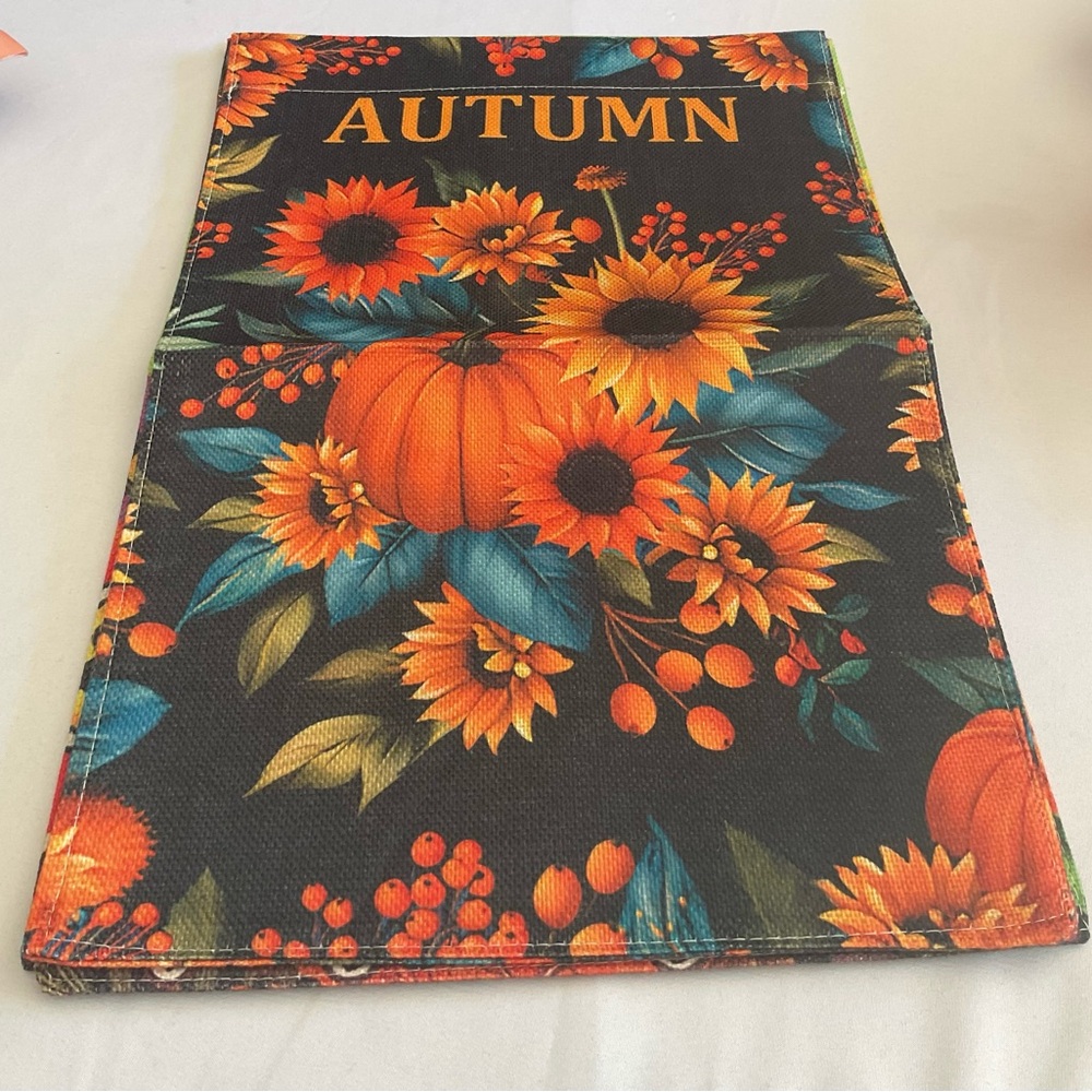 Autumn Floral Pumpkin Garden Flag
